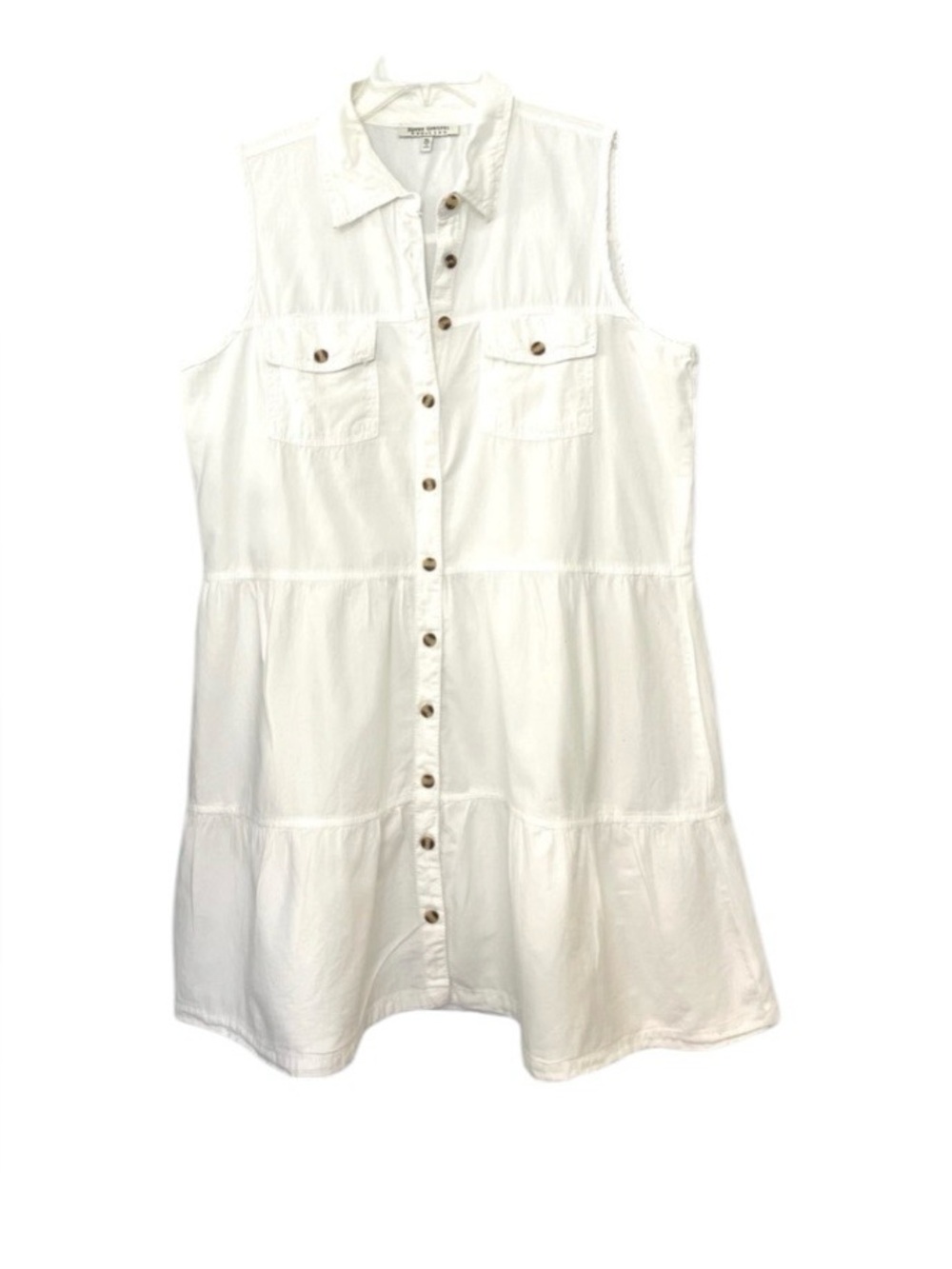 Women’s Speed Control New York White Button Down 2 pocket Dress Size XL